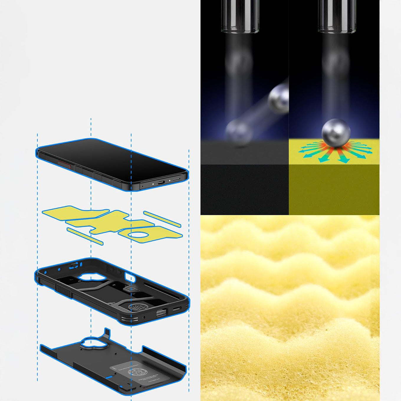 Handyhülle für Galaxy Xcover 7 Pro, Spigen Tough Armor, Schwarz