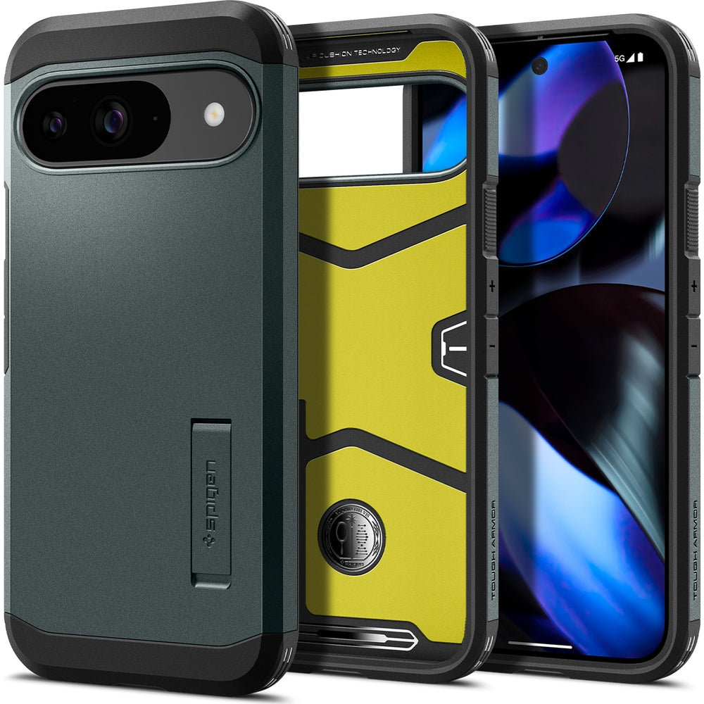 Handyhülle für Google Pixel 9 / 9 Pro, Spigen Tough Armor, Grün