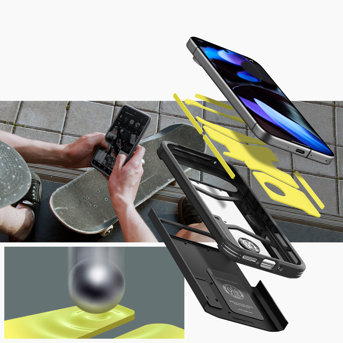 Handyhülle für Google Pixel 9 / 9 Pro, Spigen Tough Armor, Schwarz