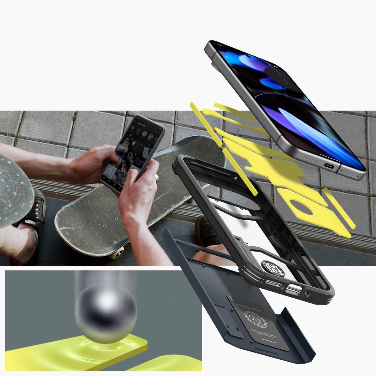 Handyhülle für Google Pixel 9 / 9 Pro, Spigen Tough Armor, Graphitgrau