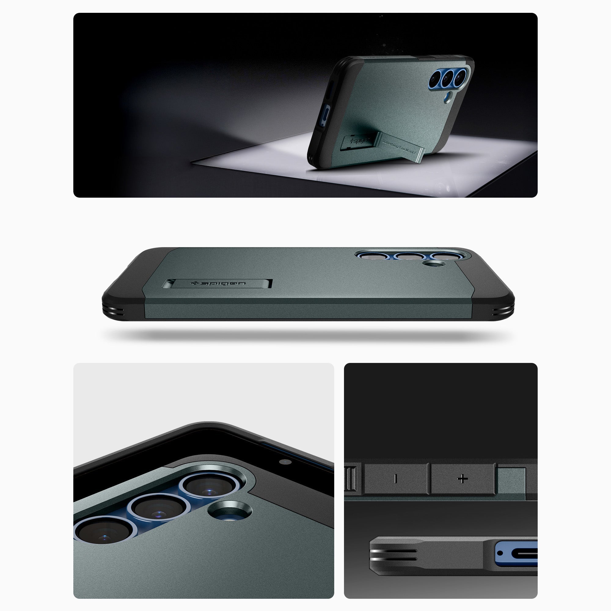 Handyhülle für Galaxy S25, Spigen Tough Armor Mag mit MagSafe, Grün
