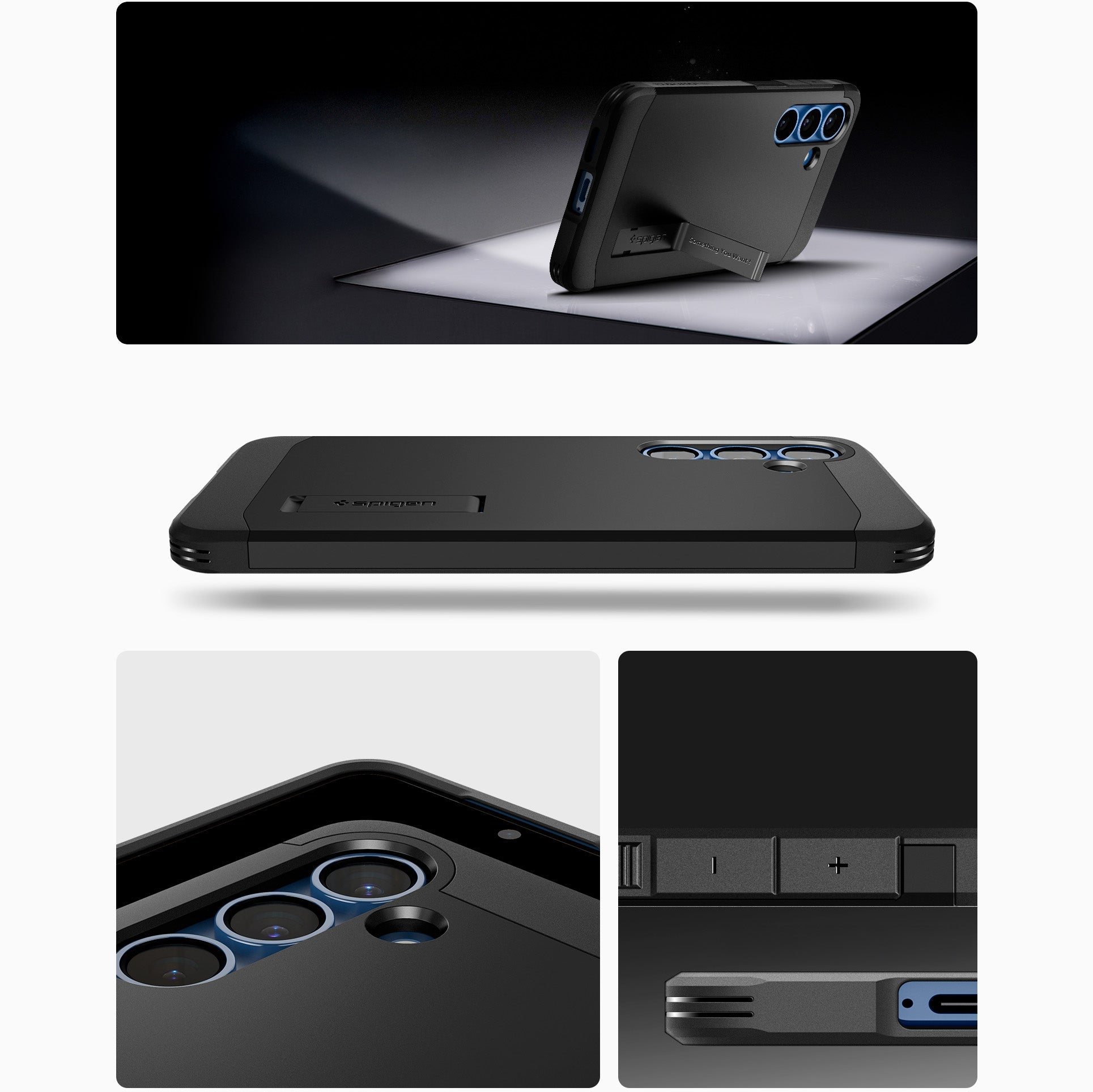 Handyhülle für Galaxy S25, Spigen Tough Armor Mag mit MagSafe, Schwarz