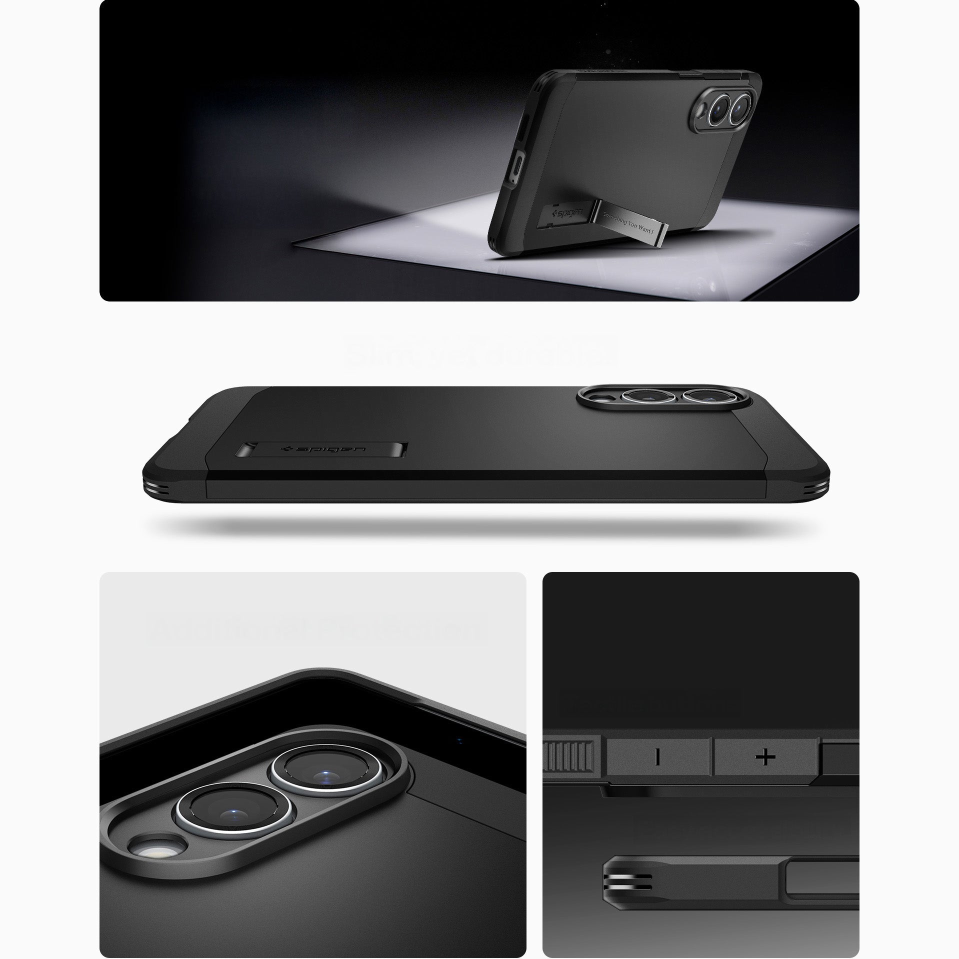 Handyhülle für Galaxy S25 Edge, Spigen Tough Armor Mag mit MagSafe, Schwarz