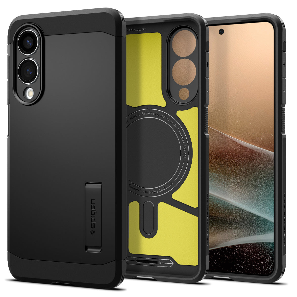 Handyhülle für Galaxy S25 Edge, Spigen Tough Armor Mag mit MagSafe, Schwarz