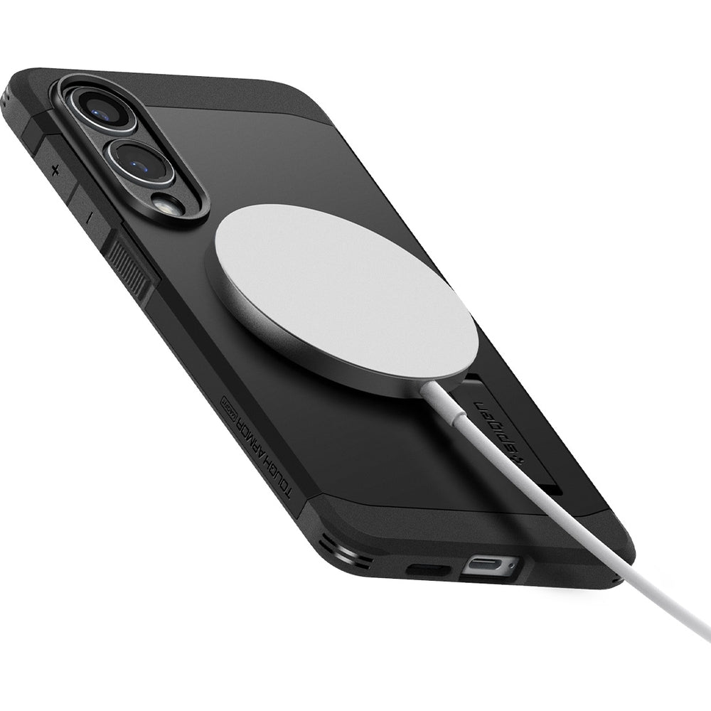 Handyhülle für Galaxy S25 Edge, Spigen Tough Armor Mag mit MagSafe, Schwarz