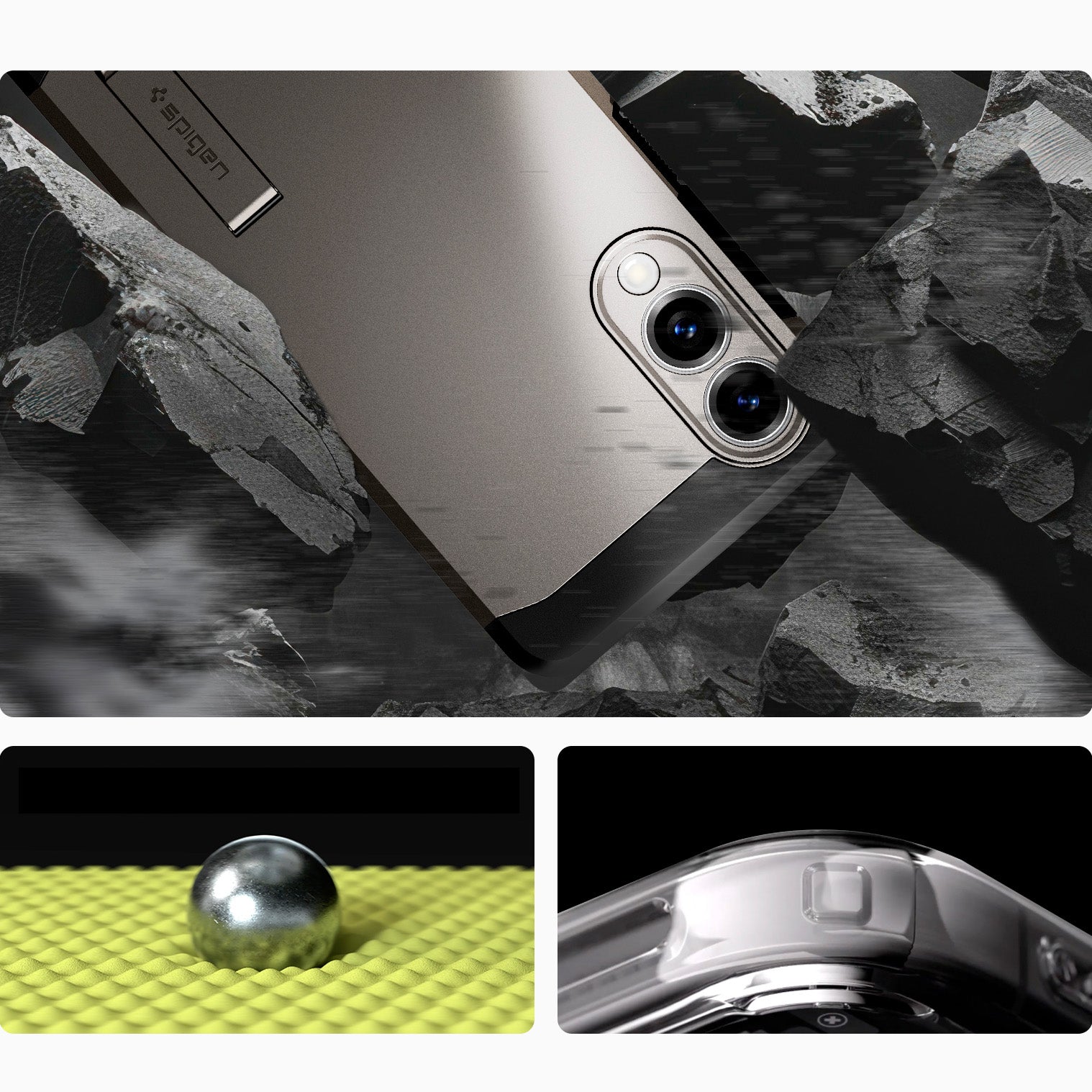 Handyhülle für Galaxy S25 Edge, Spigen Tough Armor Mag mit MagSafe, Rotguss