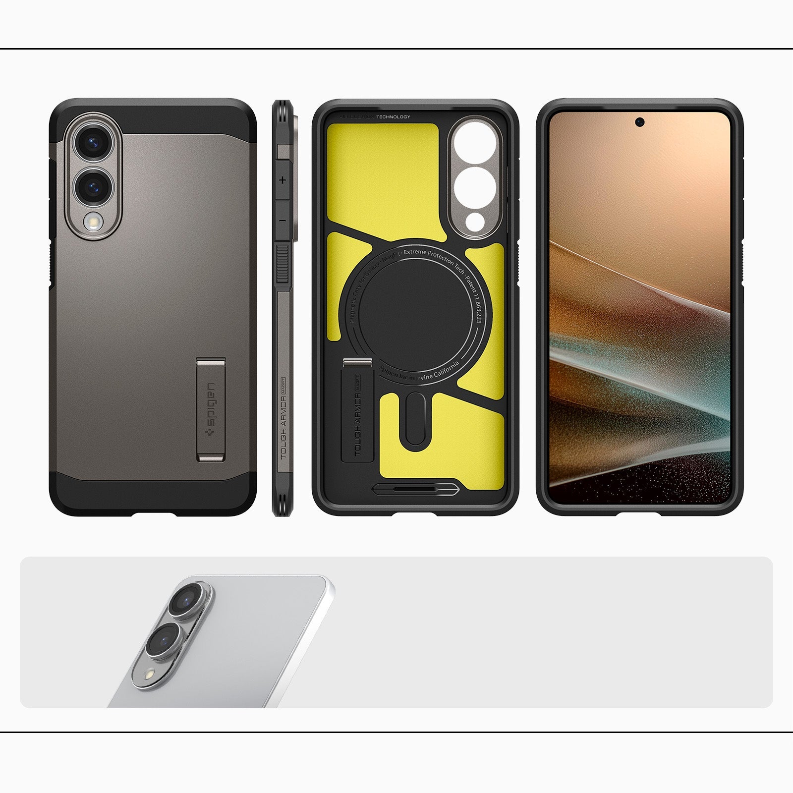 Handyhülle für Galaxy S25 Edge, Spigen Tough Armor Mag mit MagSafe, Rotguss