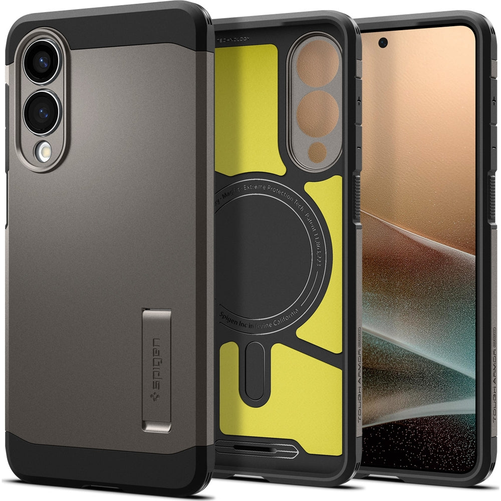 Handyhülle für Galaxy S25 Edge, Spigen Tough Armor Mag mit MagSafe, Rotguss