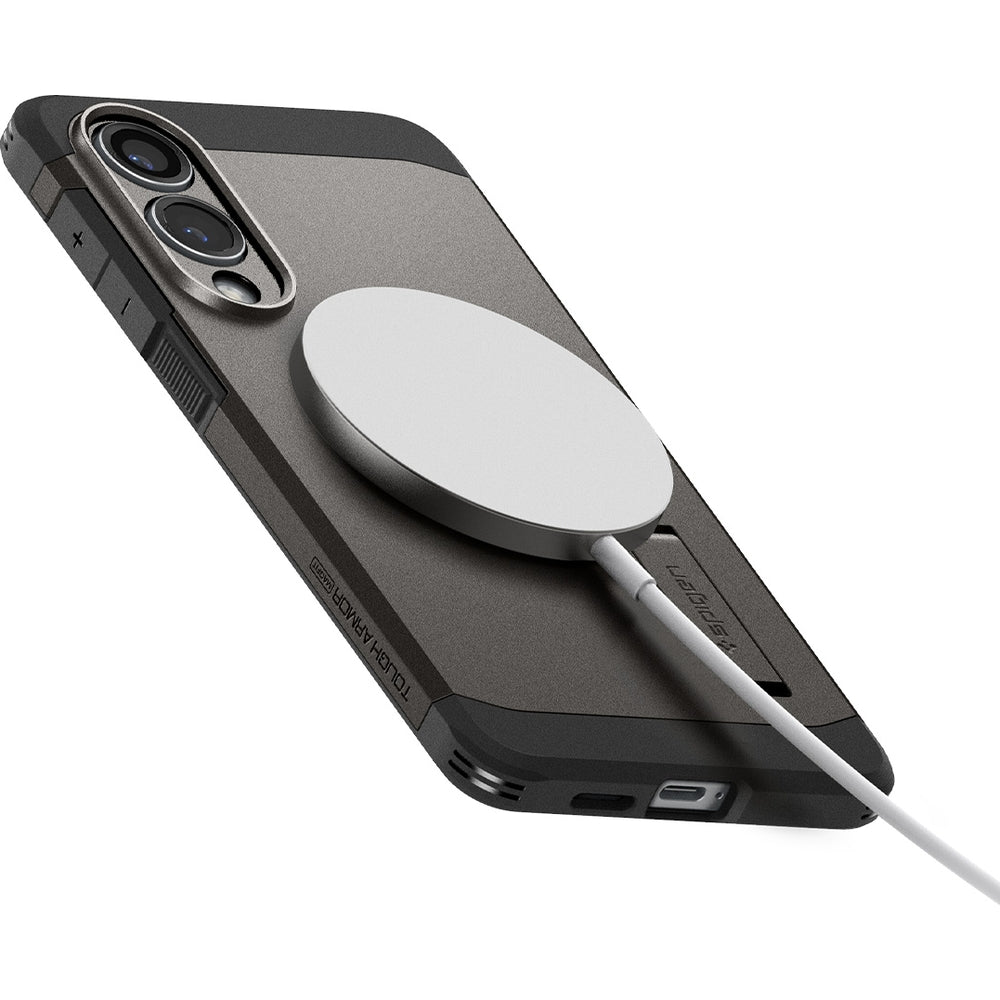 Handyhülle für Galaxy S25 Edge, Spigen Tough Armor Mag mit MagSafe, Rotguss