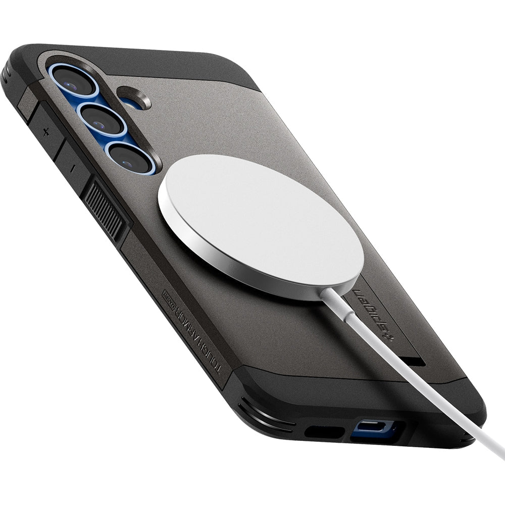Handyhülle für Galaxy S25, Spigen Tough Armor Mag mit MagSafe, Rotguss