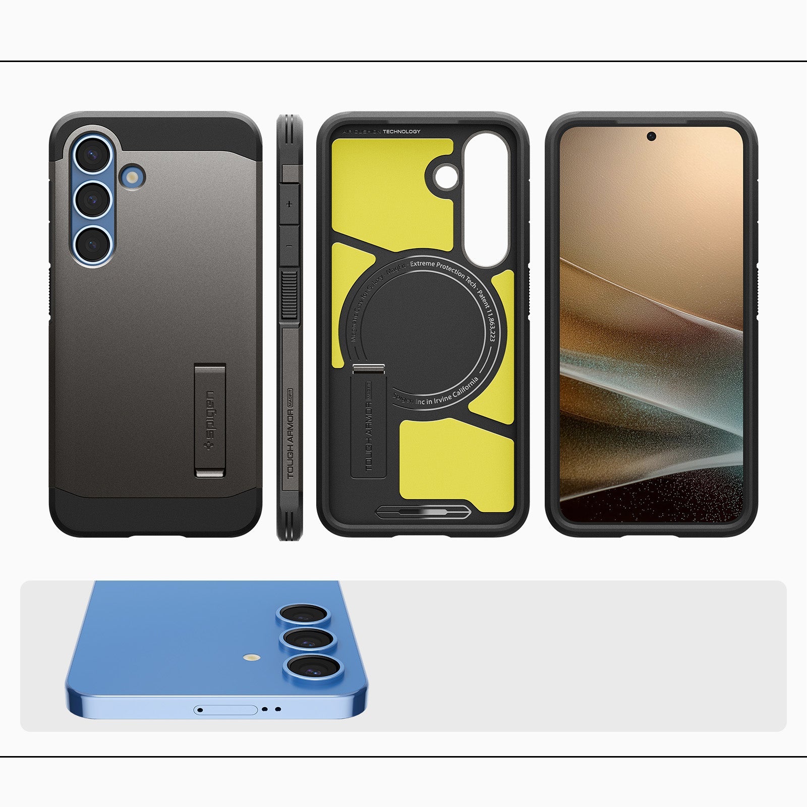 Handyhülle für Galaxy S25, Spigen Tough Armor Mag mit MagSafe, Rotguss