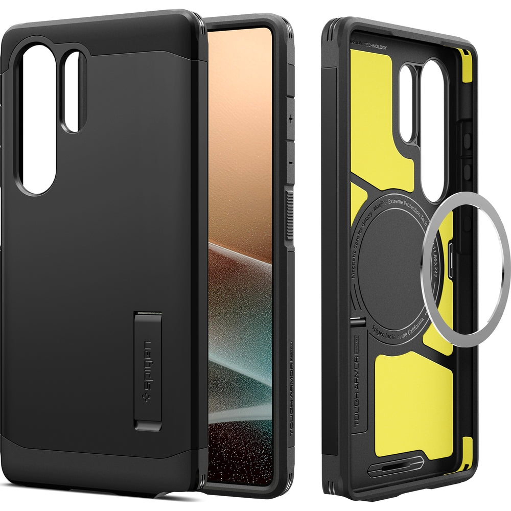 Handyhülle für Galaxy S25 Ultra, Spigen Tough Armor Mag mit MagSafe, Schwarz