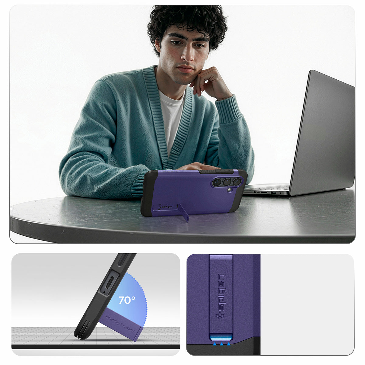 Handyhülle für Galaxy S26, Spigen Tough Armor Mag mit MagSafe, Violett