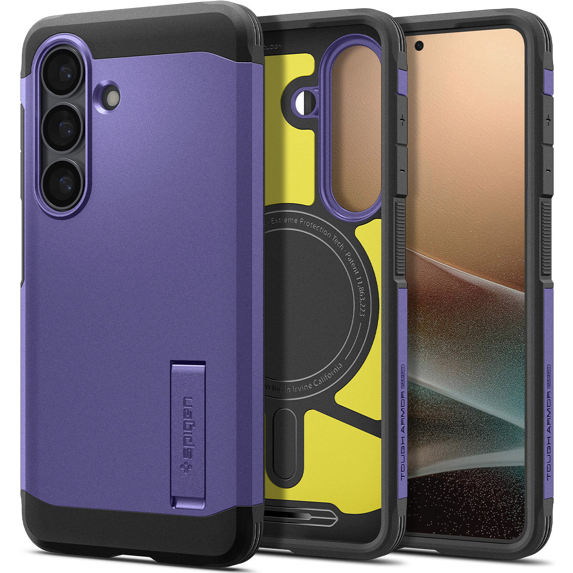 Handyhülle für Galaxy S26, Spigen Tough Armor Mag mit MagSafe, Violett
