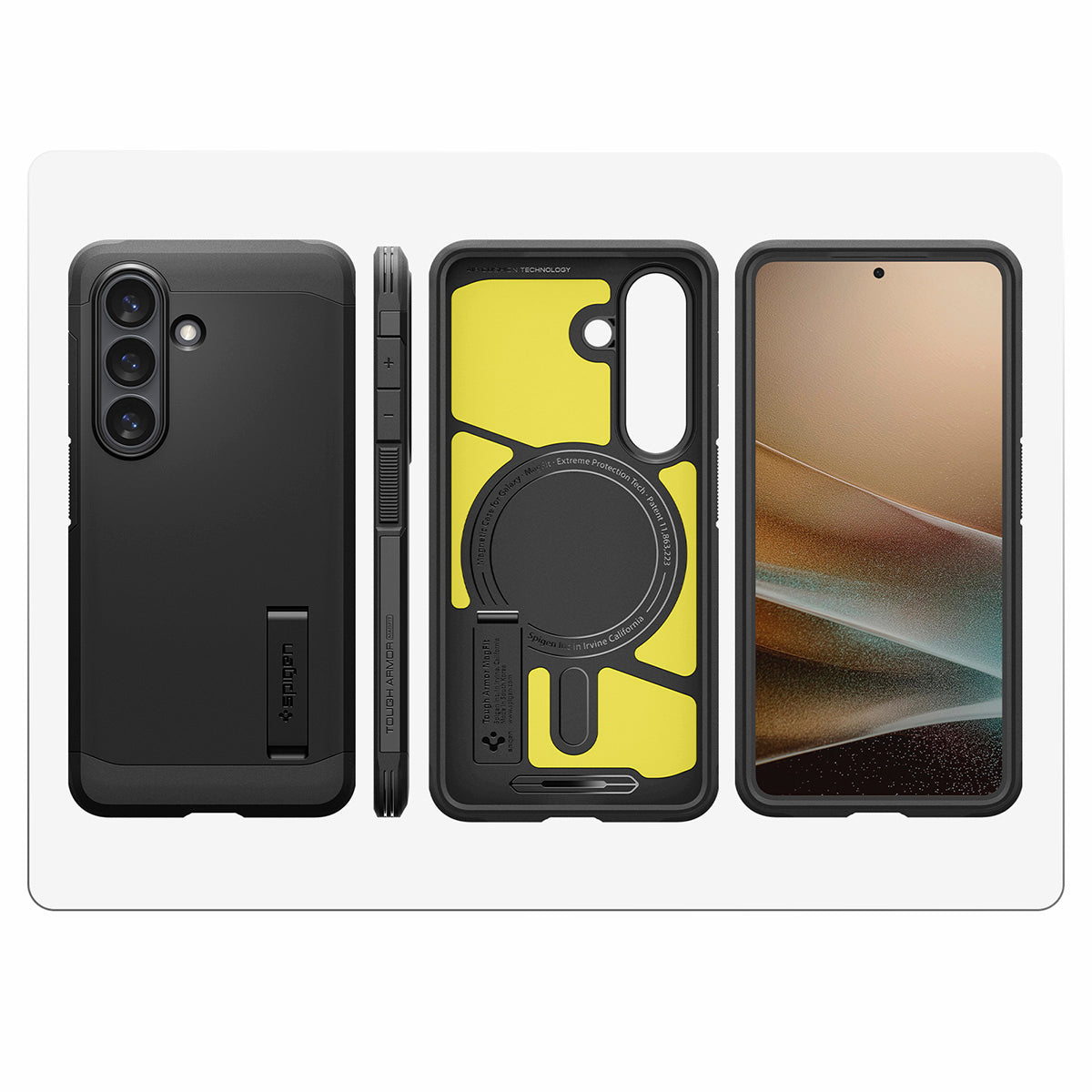 Handyhülle für Galaxy S26, Spigen Tough Armor Mag mit MagSafe, Schwarz