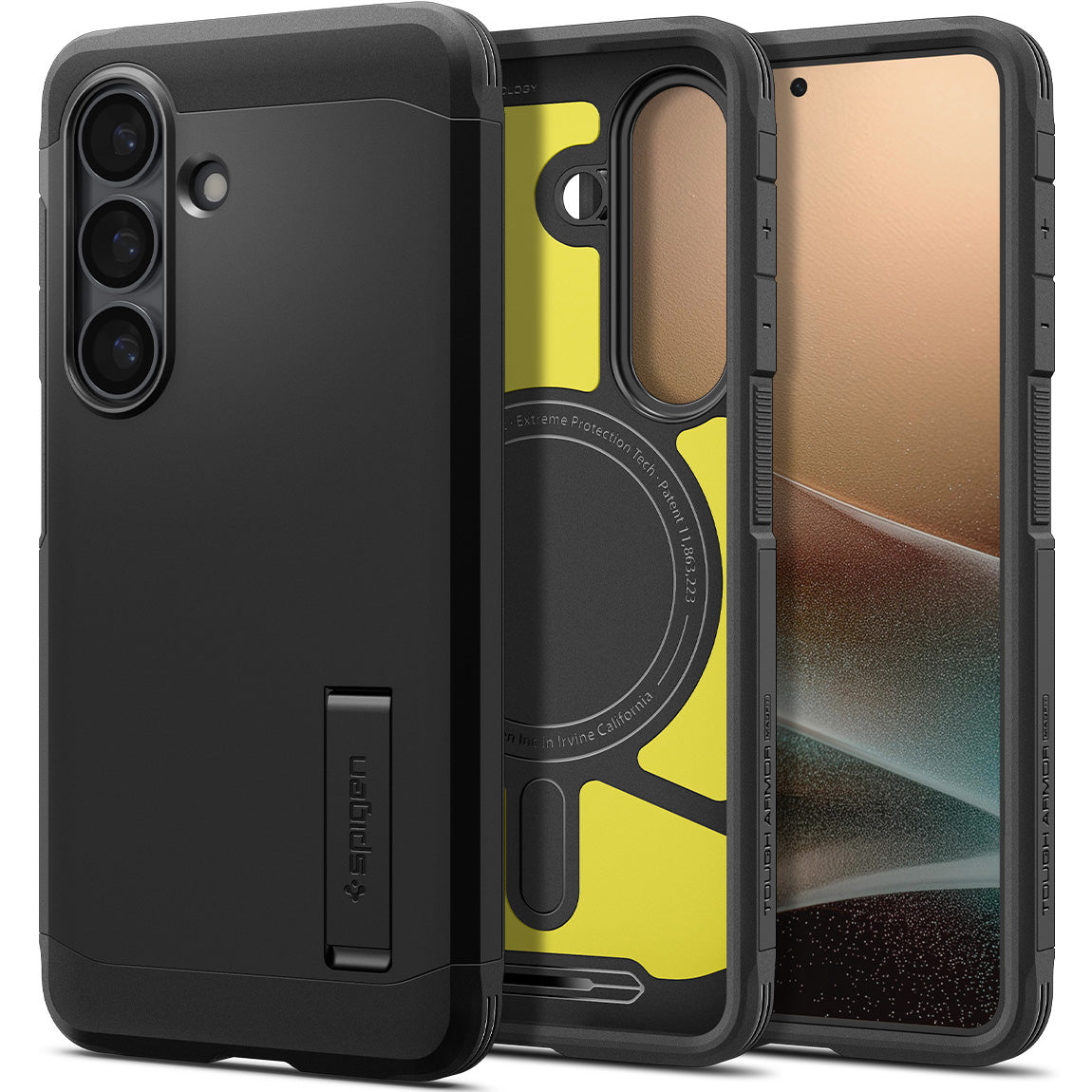 Handyhülle für Galaxy S26, Spigen Tough Armor Mag mit MagSafe, Schwarz