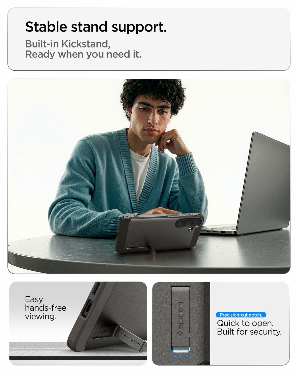Handyhülle für Galaxy S26 FE, Spigen Tough Armor Mag mit MagSafe, Grau (4/16)
