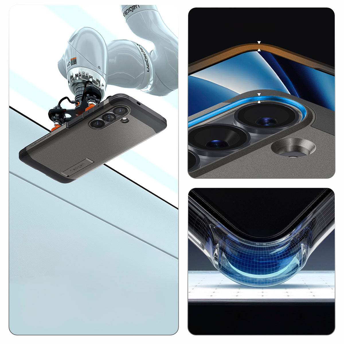 Handyhülle für Galaxy S26, Spigen Tough Armor Mag mit MagSafe, Grau