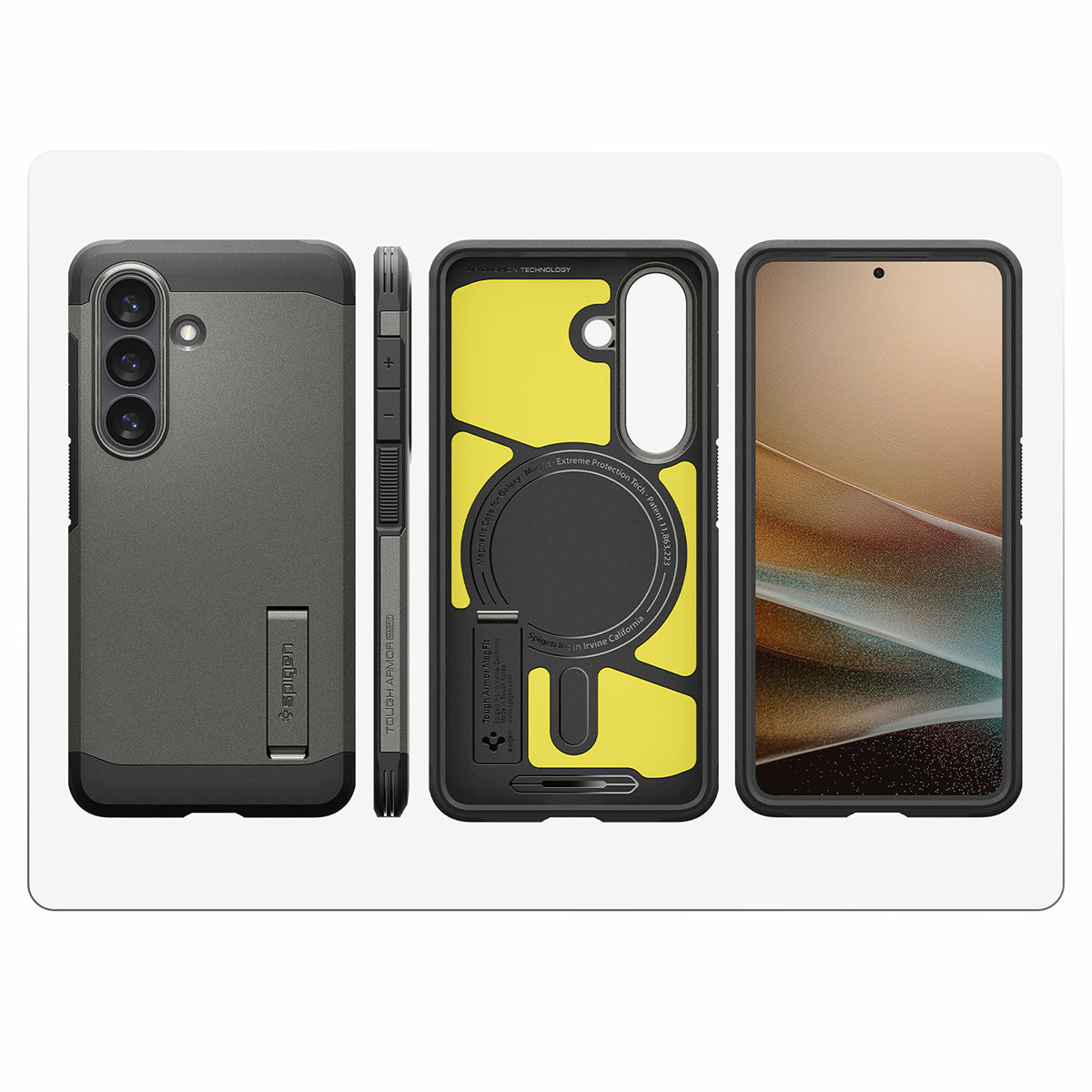 Handyhülle für Galaxy S26, Spigen Tough Armor Mag mit MagSafe, Grau