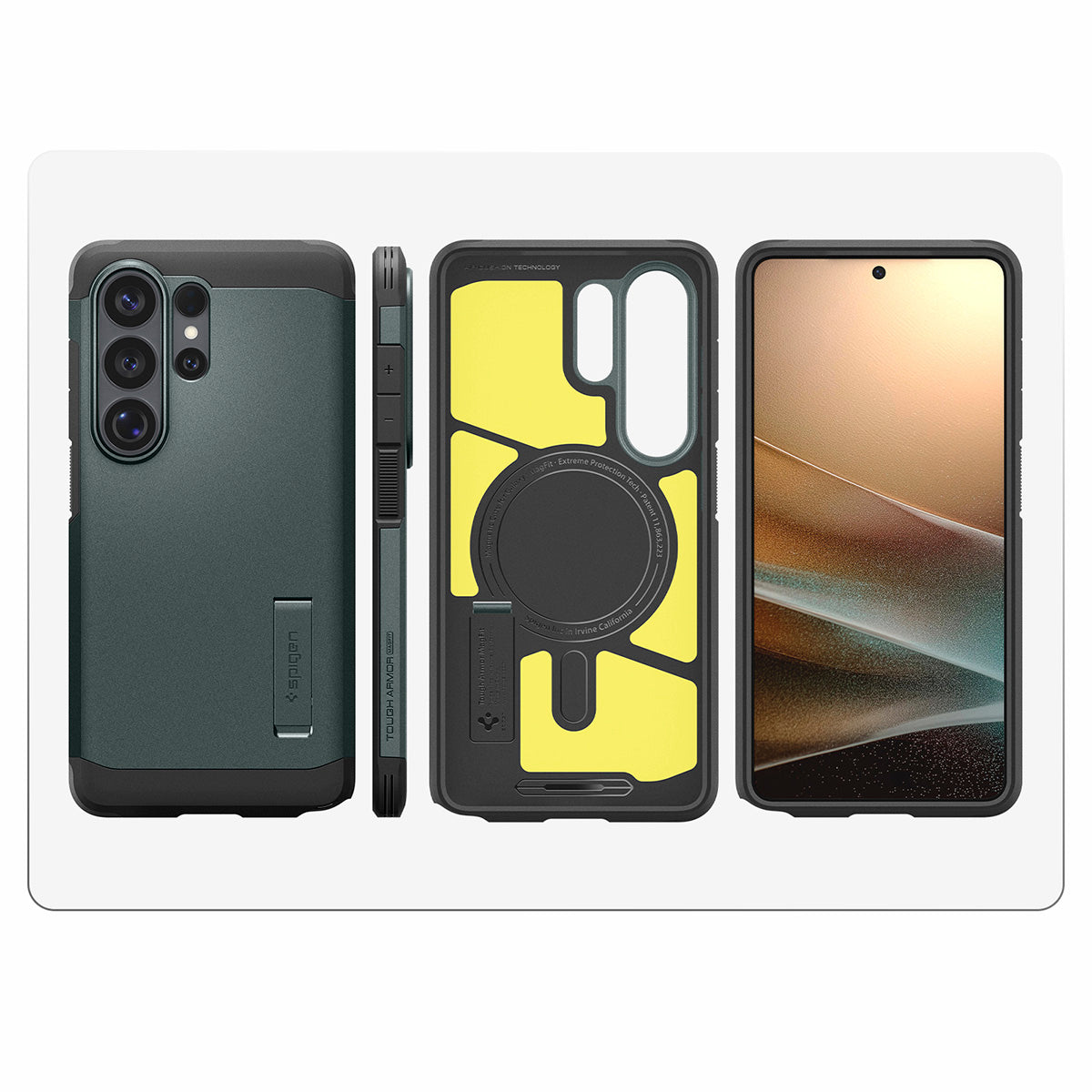 Handyhülle für Galaxy S26 Ultra, Spigen Tough Armor Mag mit MagSafe, Grün