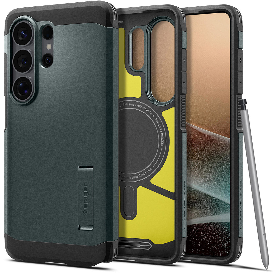 Handyhülle für Galaxy S26 Ultra, Spigen Tough Armor Mag mit MagSafe, Grün