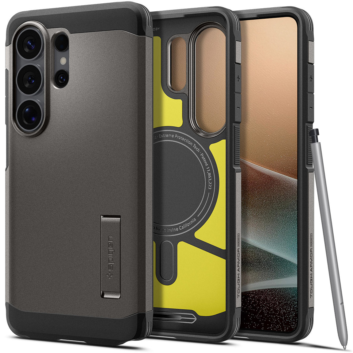 Handyhülle für Galaxy S26 Ultra, Spigen Tough Armor Mag mit MagSafe, Grau