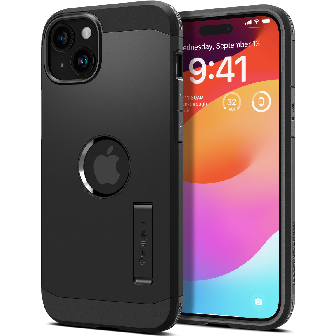 Schutzhülle Spigen Tough Armor Mag mit MagSafe für Apple iPhone 15, Schwarz