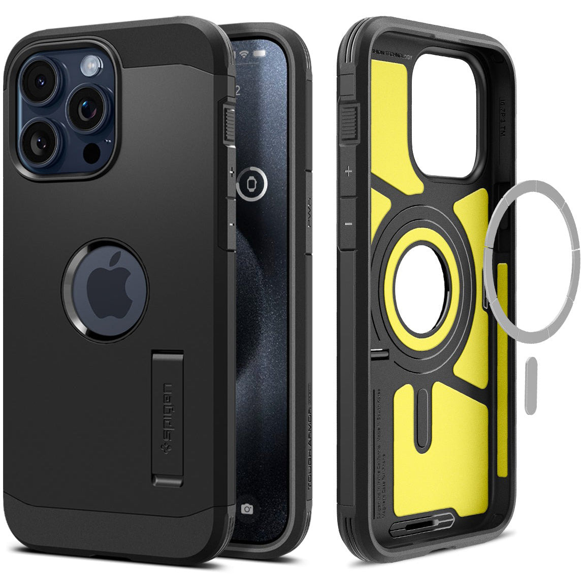 Schutzhülle Spigen Tough Armor Mag mit MagSafe für Apple iPhone 15 Pro, Schwarz