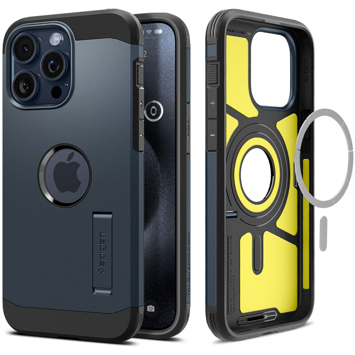 Schutzhülle Spigen Tough Armor Mag mit MagSafe für Apple iPhone 15 Pro Max, Dunkelblau