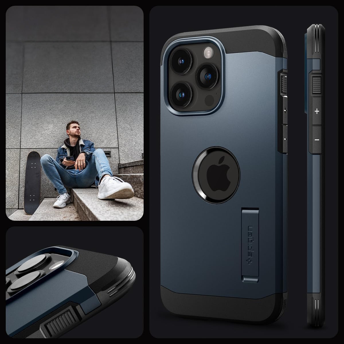 Schutzhülle Spigen Tough Armor Mag mit MagSafe für Apple iPhone 15 Pro Max, Dunkelblau