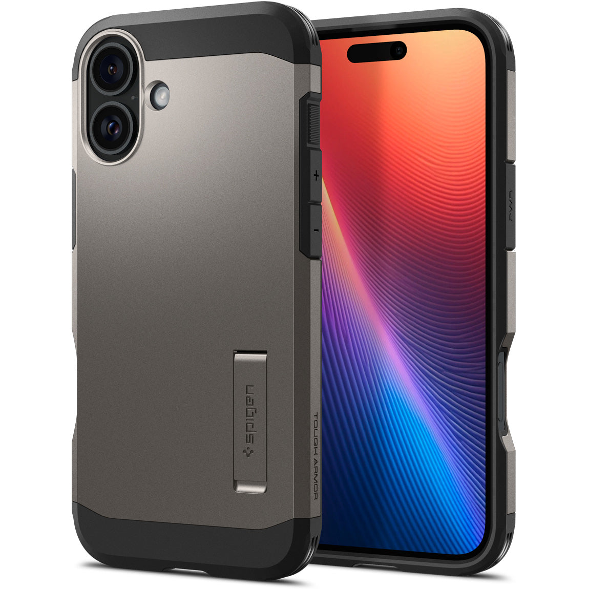 Handyhülle für iPhone 16, Spigen Tough Armor Mag mit MagSafe, Rotguss