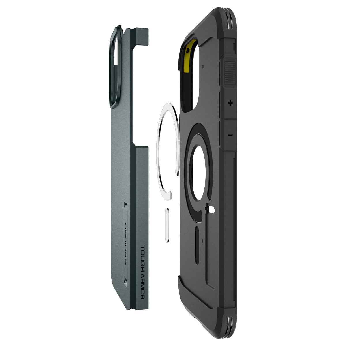 Handyhülle für iPhone 16 Pro, Spigen Tough Armor Mag mit MagSafe, Grün