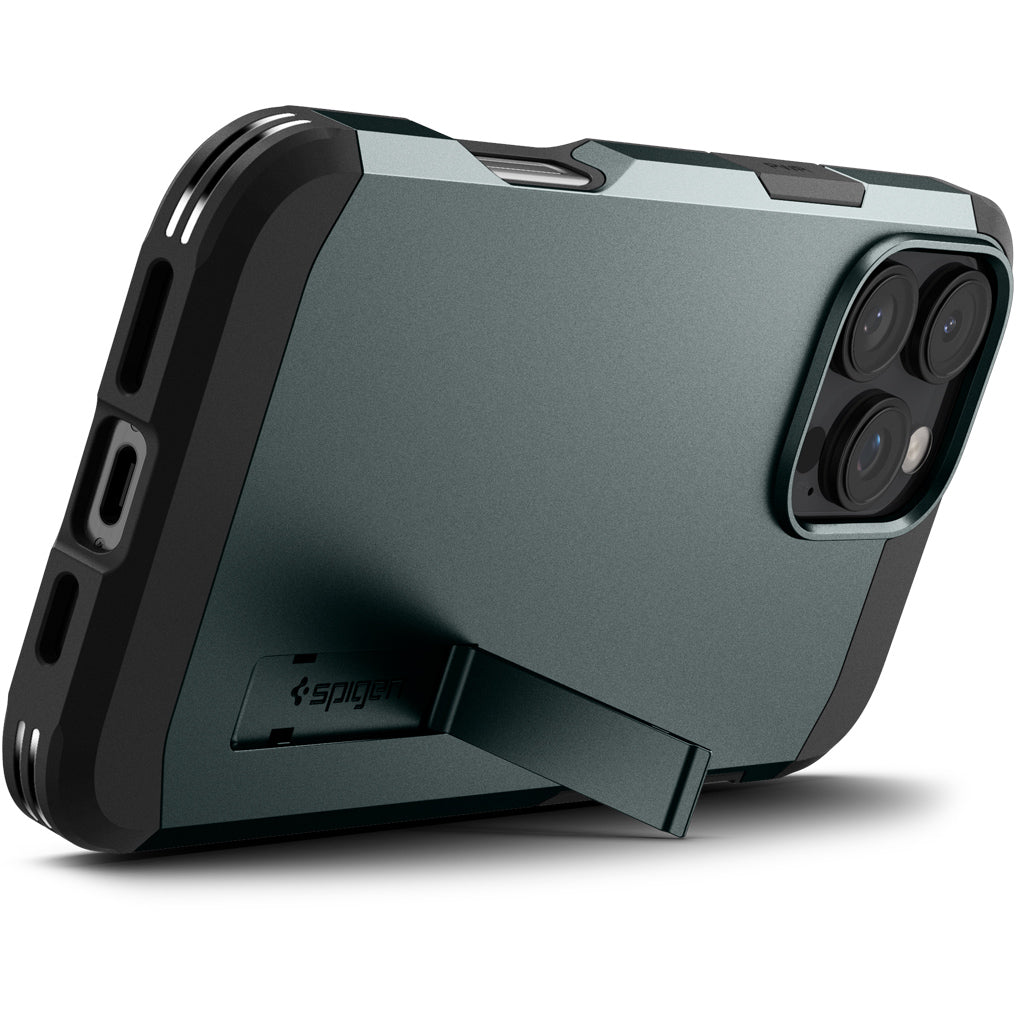 Handyhülle für iPhone 16 Pro, Spigen Tough Armor Mag mit MagSafe, Grün