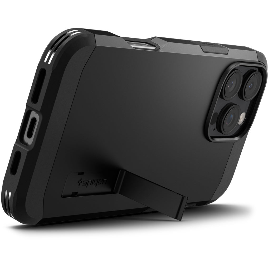 Handyhülle für iPhone 16 Pro, Spigen Tough Armor Mag mit MagSafe, Schwarz