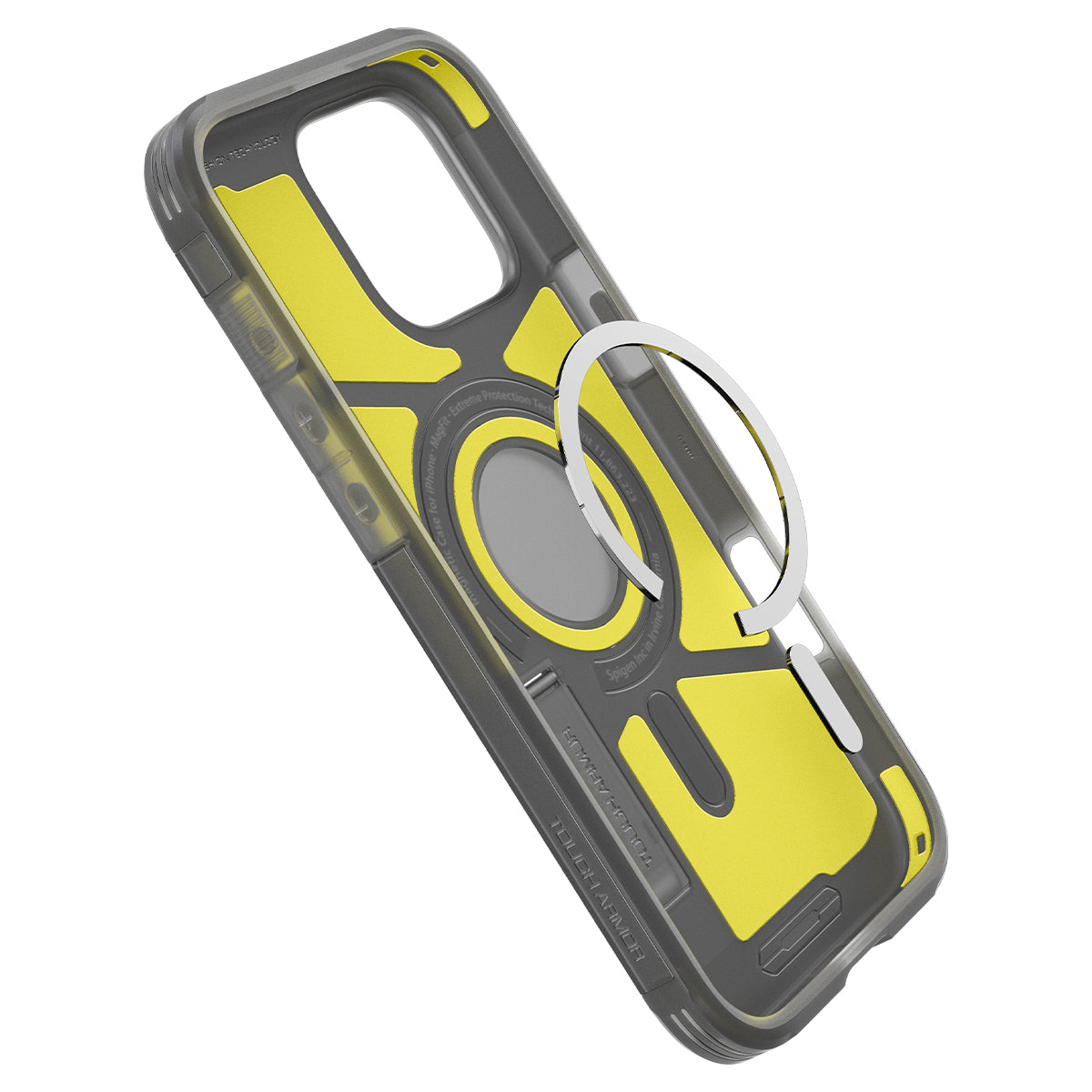 Handyhülle für iPhone 16 Pro Max, Spigen Tough Armor Mag mit MagSafe, Rauchfarben