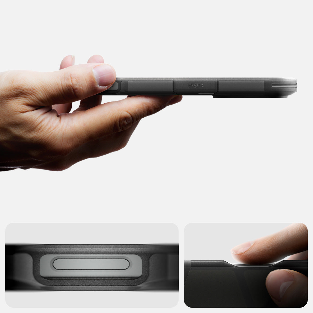 Handyhülle für iPhone 16 Pro Max, Spigen Tough Armor Mag mit MagSafe, Rauchfarben
