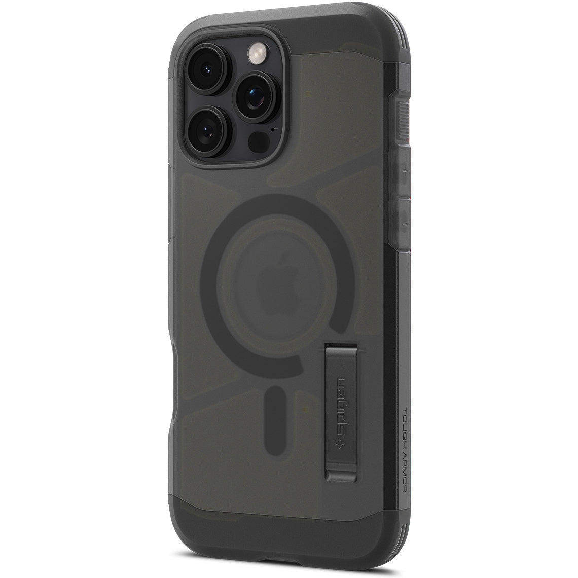 Handyhülle für iPhone 16 Pro Max, Spigen Tough Armor Mag mit MagSafe, Rauchfarben