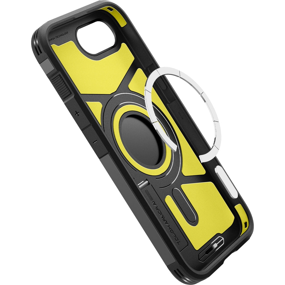 Handyhülle für iPhone 17e / 16e, Spigen Tough Armor Mag mit MagSafe, Schwarz