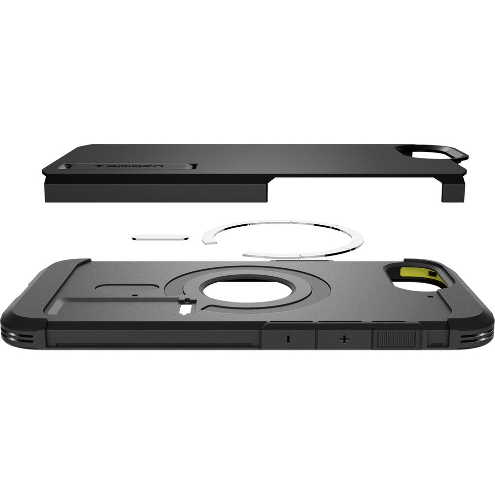 Handyhülle für iPhone 17e / 16e, Spigen Tough Armor Mag mit MagSafe, Schwarz
