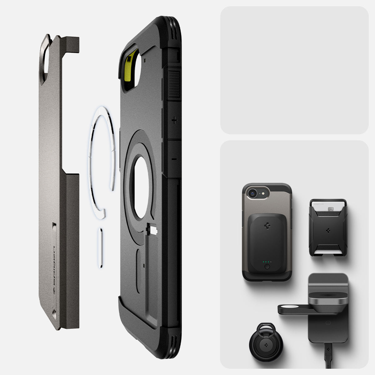 Handyhülle für iPhone 17e / 16e, Spigen Tough Armor Mag mit MagSafe, Rotguss