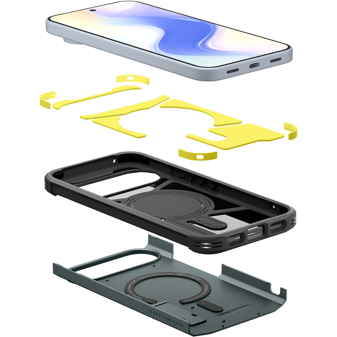 Handyhülle für Google Pixel 10 Pro / Pixel 10, Spigen Tough Armor Mag mit MagSafe, Grün