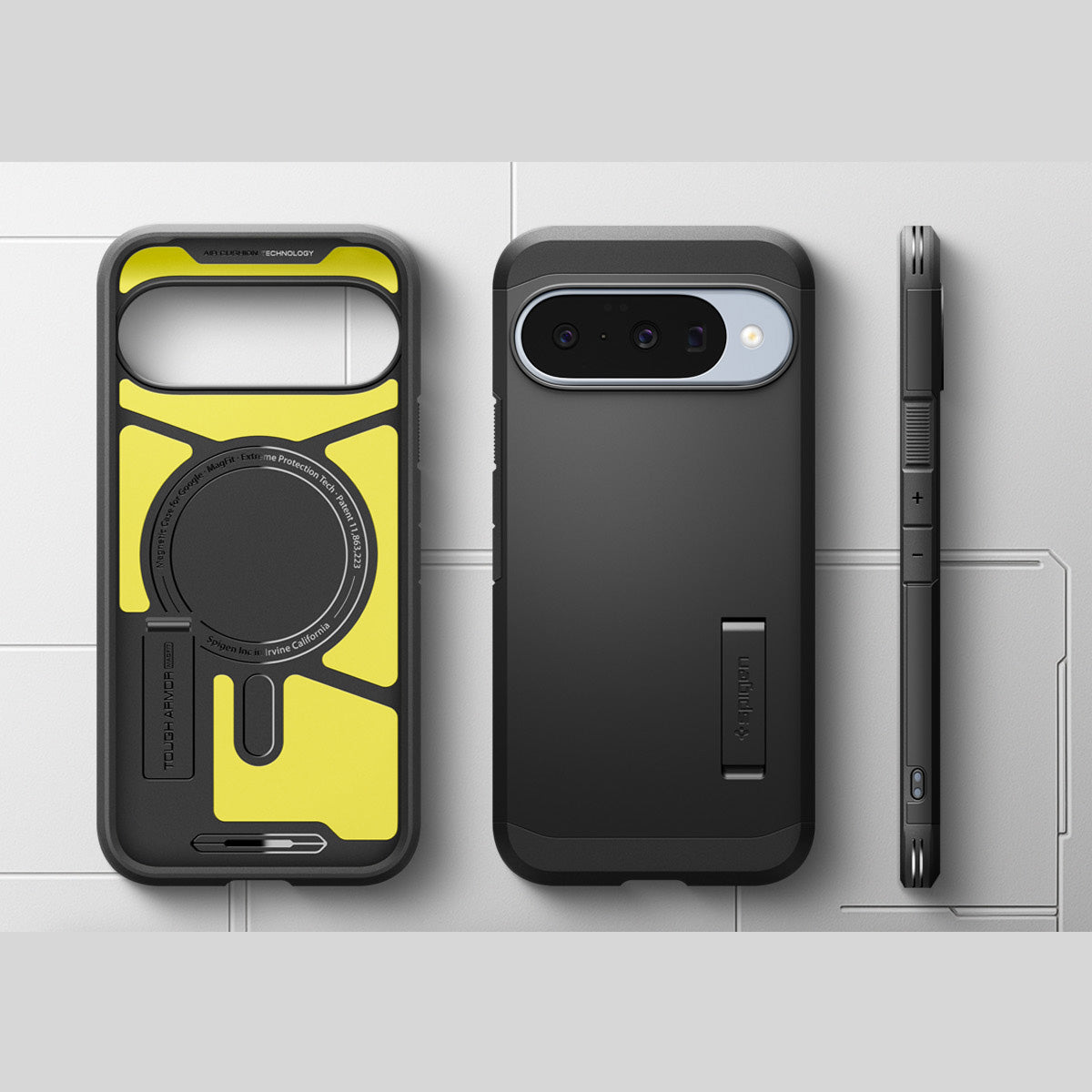 Handyhülle für Google Pixel 10 Pro / Pixel 10, Spigen Tough Armor Mag mit MagSafe, Schwarz