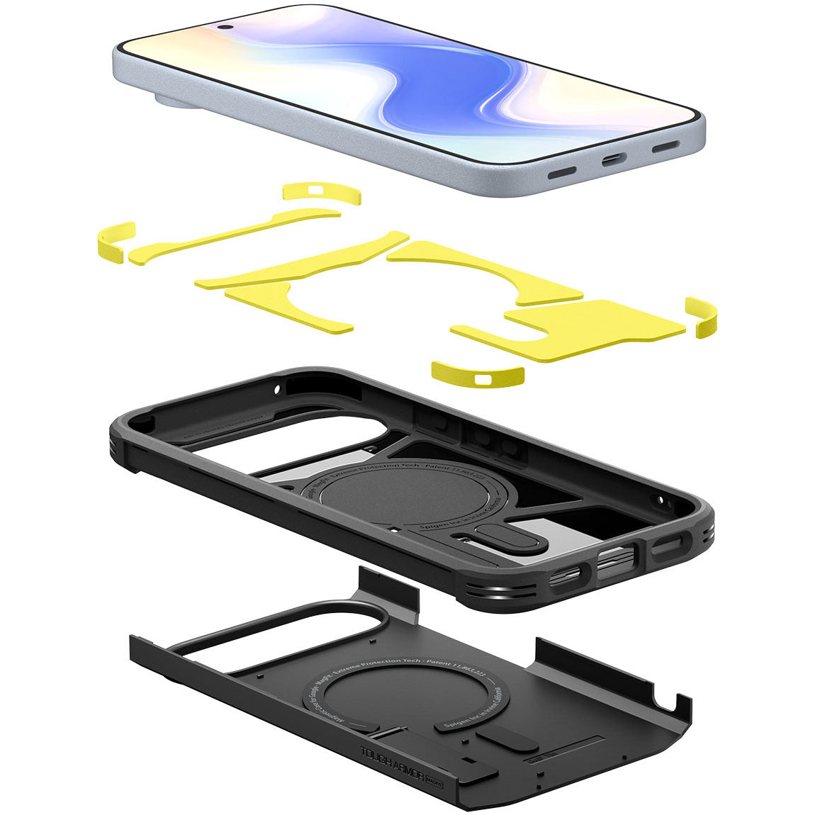 Handyhülle für Google Pixel 10 Pro / Pixel 10, Spigen Tough Armor Mag mit MagSafe, Schwarz