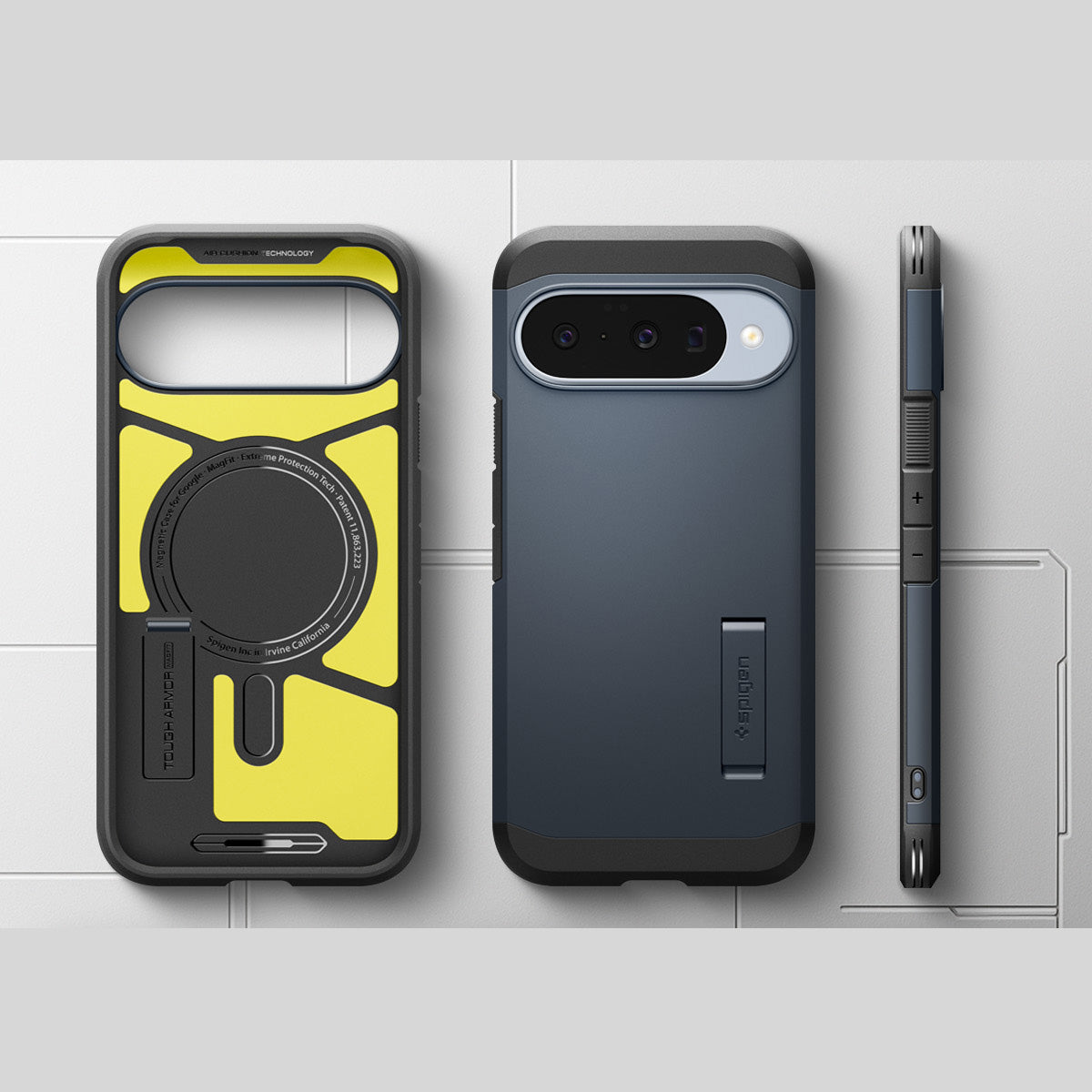 Handyhülle für Google Pixel 10 Pro / Pixel 10, Spigen Tough Armor Mag mit MagSafe, Dunkelblau