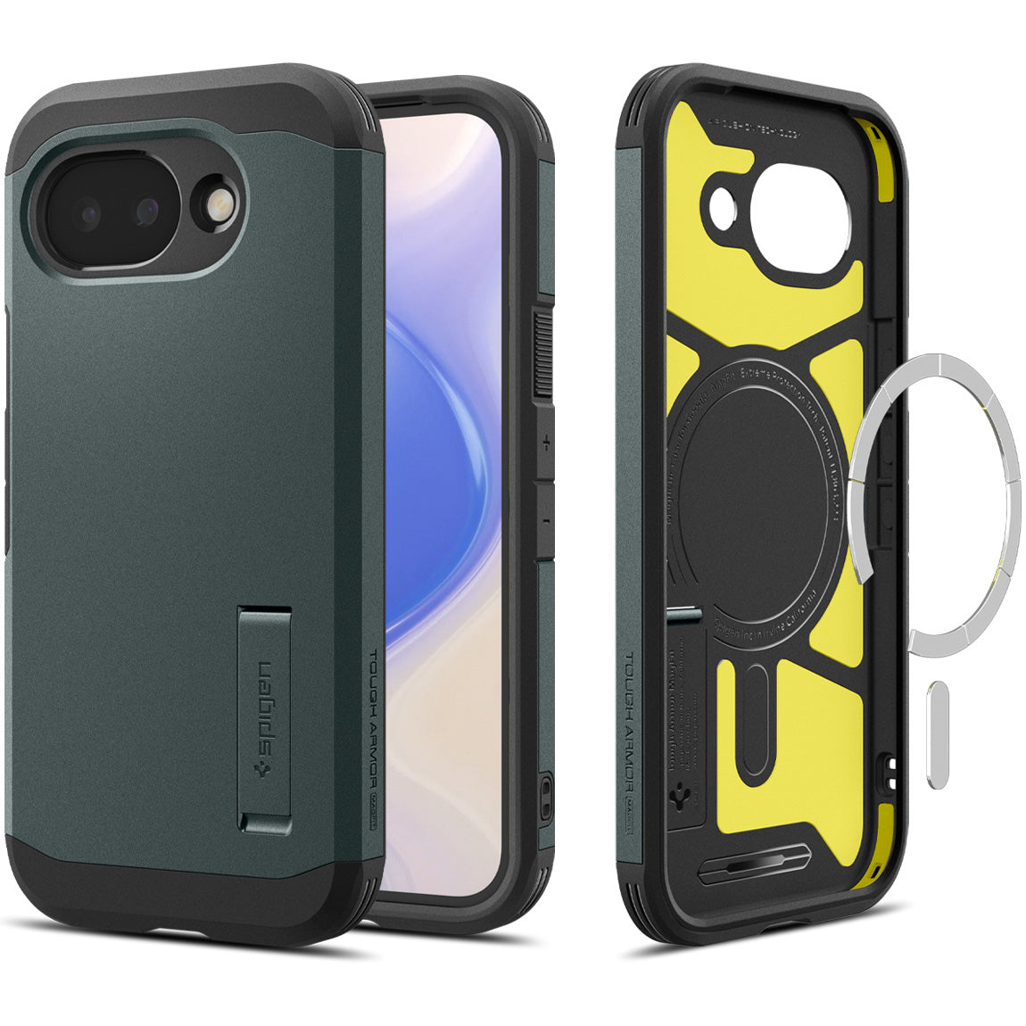 Handyhülle für Google Pixel 10a, Spigen Tough Armor Mag mit MagSafe, Grün