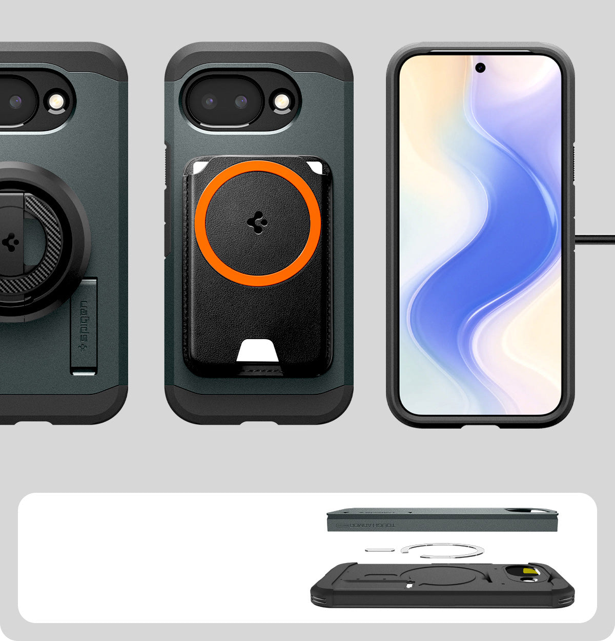 Handyhülle für Google Pixel 10a, Spigen Tough Armor Mag mit MagSafe, Grün