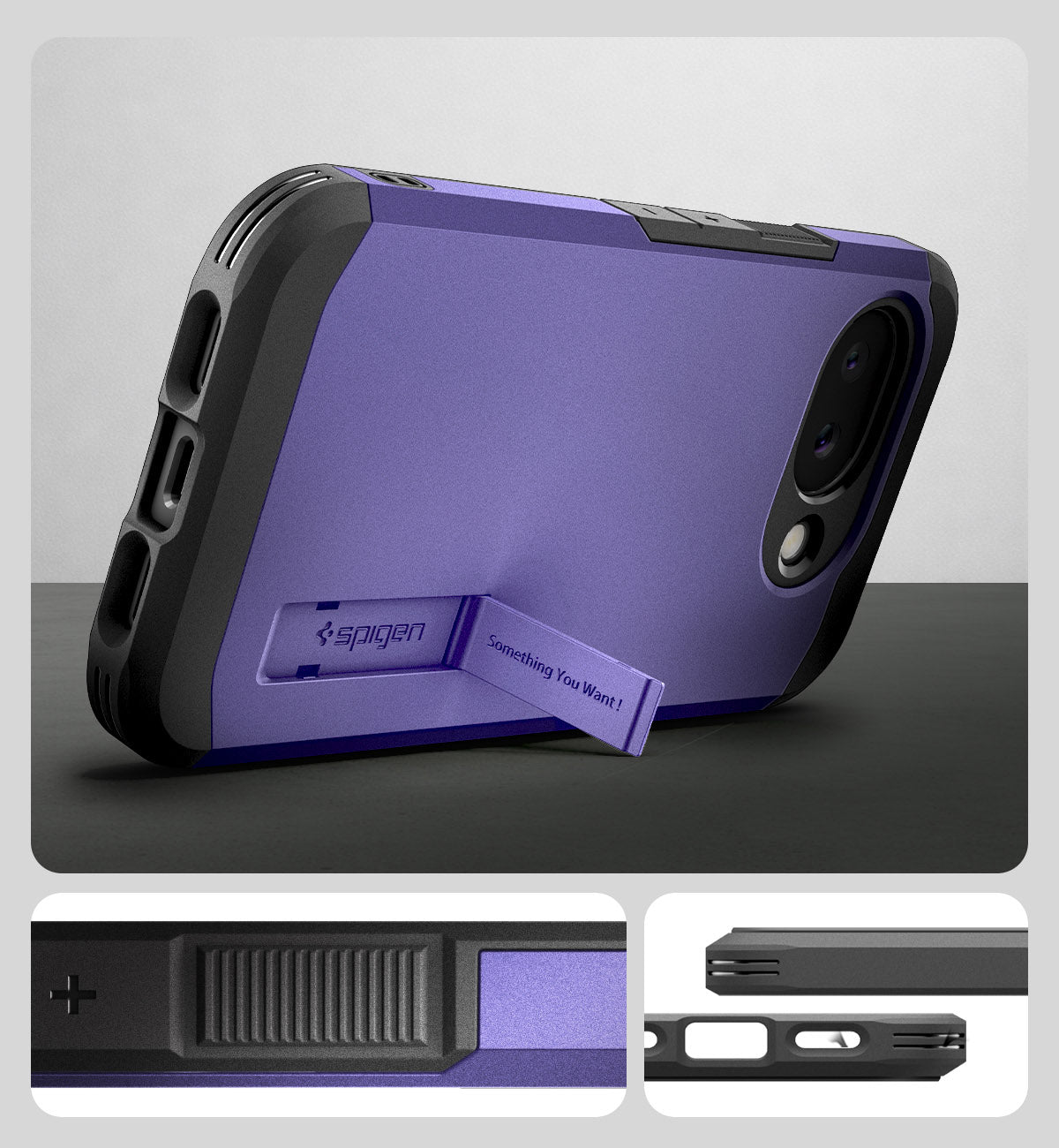 Handyhülle für Google Pixel 10a, Spigen Tough Armor Mag mit MagSafe, Violett