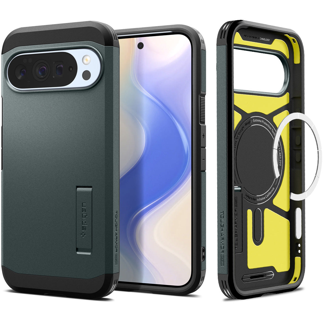 Handyhülle für Google Pixel 10 Pro XL, Spigen Tough Armor Mag mit MagSafe, Grün