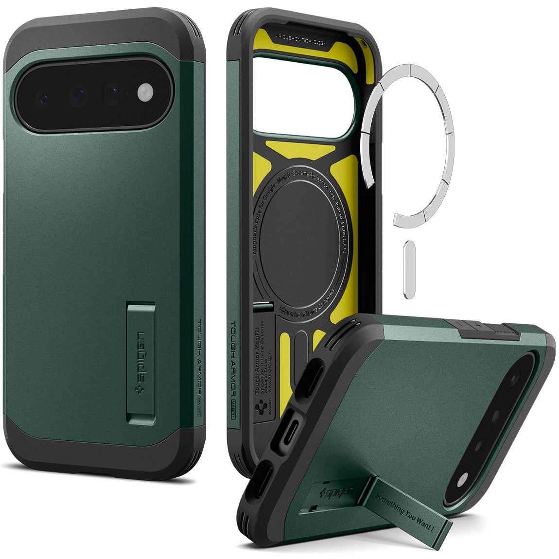 Handyhülle für Google Pixel 11, Spigen Tough Armor Mag mit MagSafe, Grün