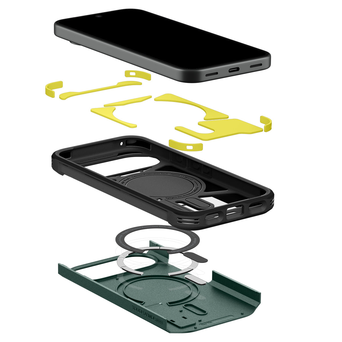 Handyhülle für Google Pixel 11, Spigen Tough Armor Mag mit MagSafe, Grün